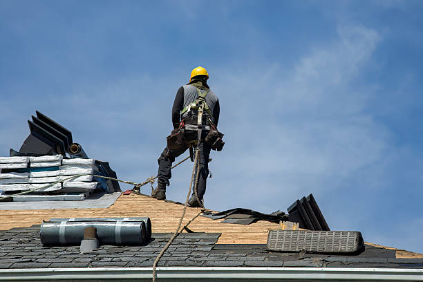 Professional Gutter Installation technician working in North Bridgton, ME